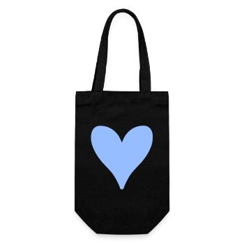 Blue Heart Teardrop Shape - Gift Bag for Bottles - black - Front
