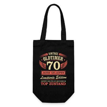 70. Geburtstag Mann Frau Limited Edition 1956 70 - Geschenkbeutel für Flaschen - Schwarz - Vorne