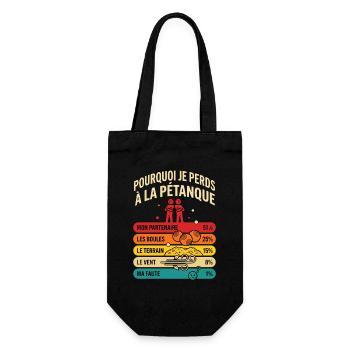 Pourquoi Je Perds À La Pétanque Humour Rétro - Sac à bouteille - noir - Devant