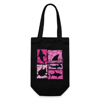 Haie Retro Silhouetten Grafik - Geschenkbeutel für Flaschen - Schwarz - Vorne