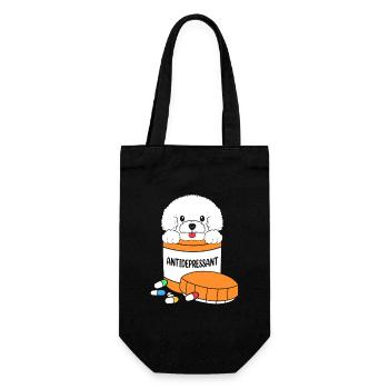 Bichon frisé - Sac à bouteille - noir - Devant