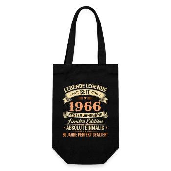 1966 Jahrgang Legende Vintage 60. Geburtstag - Geschenkbeutel für Flaschen - Schwarz - Vorne