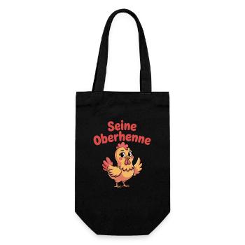  Seine Oberhenne Lustige Henne Illustration für - Geschenkbeutel für Flaschen - Schwarz - Vorne
