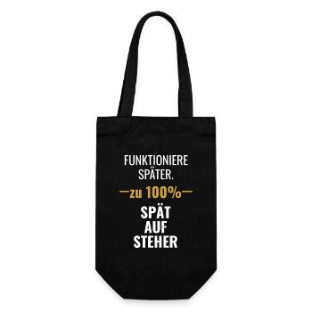 Der Wecker klingelt, die Snooze-Taste gewinnt. Die - Geschenkbeutel für Flaschen - Schwarz - Vorne