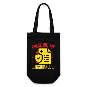 Insurance Agent Check Out My Funny Insurance - Geschenkbeutel für Flaschen - Schwarz - Vorne
