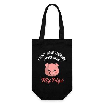 Cute Pig Therapy Funny Farm Animal - Gift Bag for Bottles - black - Front