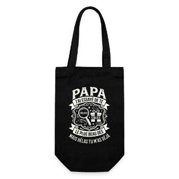 Cadeau Drôle Papa Fête Des Pères - Sac à bouteille - noir - Devant