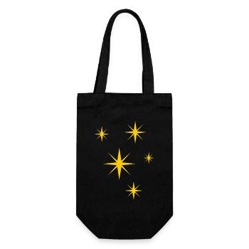 Golden Star Explosion - Gift Bag for Bottles - black - Front