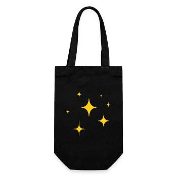 Glimmernde Sternenfunken - Geschenkbeutel für Flaschen - Schwarz - Vorne