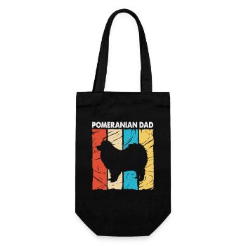 Zwergspitz Pomeranian Papa - Geschenkbeutel für Flaschen - Schwarz - Vorne