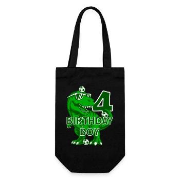4 YEARS BIRTHDAY BOY FOOTBALL 4TH BIRTHDAY - Gift Bag for Bottles - black - Front