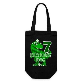 7 JAHRE BIRTHDAY BOY FUßBALL 7. GEBURTSTAG - Geschenkbeutel für Flaschen - Schwarz - Vorne