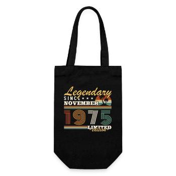 Novembre 1975 Vintage Anniversaire Rétro - Sac à bouteille - noir - Devant