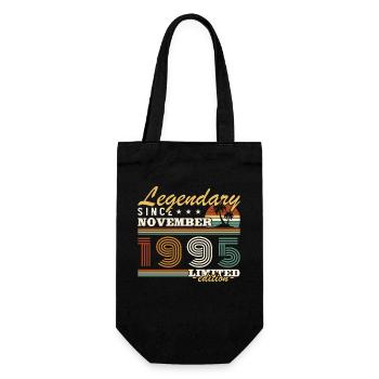 November 1995 Vintage Retro Birthday - Gift Bag for Bottles - black - Front