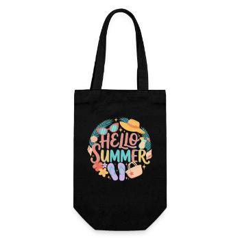 Hello Summer Tropical Print - Gift Bag for Bottles - black - Front