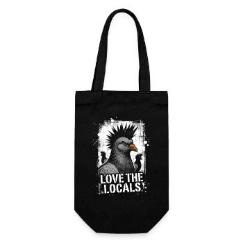 Love The Locals Crowned Pigeon Vintage Style Bird - Gift Bag for Bottles - black - Front