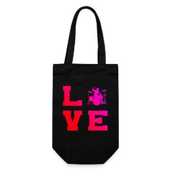 Gift idea for the musician with drum games - Gift Bag for Bottles - black - Front
