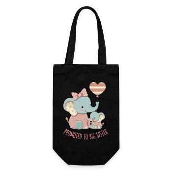 Gender Reveal Baby Shower Promoted To Big Sister - Gift Bag for Bottles - black - Front