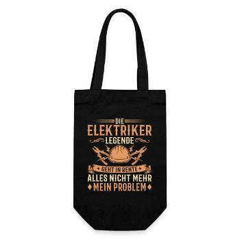 Abschied Elektriker Legende in Rente - Geschenkbeutel für Flaschen - Schwarz - Vorne