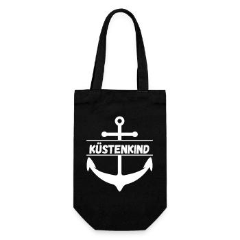 Küstenkind mit Anker - Geschenkbeutel für Flaschen - Schwarz - Vorne