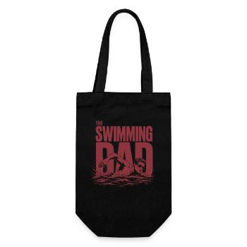 Swimming Dad Schwimmer Papa Shirt - Geschenkbeutel für Flaschen - Schwarz - Vorne