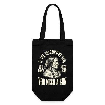 When government talks, you need a gun - Gift Bag for Bottles - black - Front