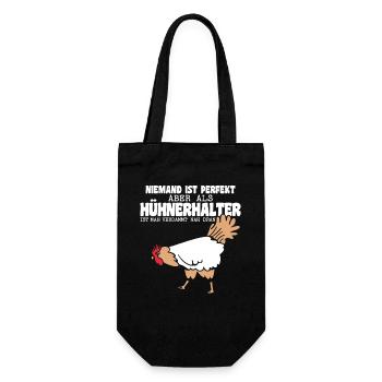 Hühnerflüsterer Huhn Hühnerhalter Hühner - Geschenkbeutel für Flaschen - Schwarz - Vorne