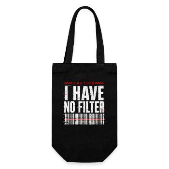 Caution I Have No Filter Sarcasm Irony Humor - Gift Bag for Bottles - black - Front
