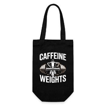 Krafttraining Caffeine & Weights Bodybuilding Gym - Geschenkbeutel für Flaschen - Schwarz - Vorne