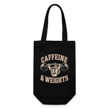 Krafttraining Caffeine & Weights Bodybuilding Gym - Geschenkbeutel für Flaschen - Schwarz - Vorne