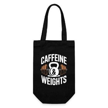 Krafttraining Caffeine & Weights Bodybuilding Gym - Geschenkbeutel für Flaschen - Schwarz - Vorne