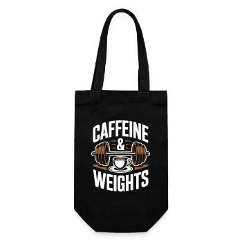 Krafttraining Caffeine & Weights Bodybuilding Gym - Geschenkbeutel für Flaschen - Schwarz - Vorne