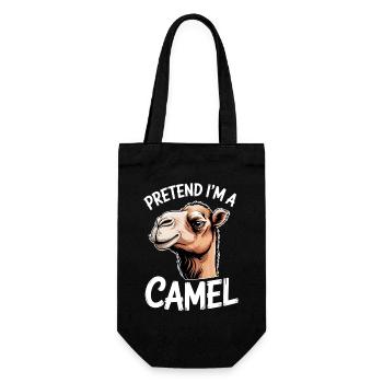 Kamele Sprüche Kamele Lustiges Kamele Geschenk - Geschenkbeutel für Flaschen - Schwarz - Vorne