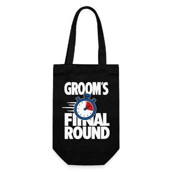 Groom’s Final Round Stopwatch - Geschenkbeutel für Flaschen - Schwarz - Vorne