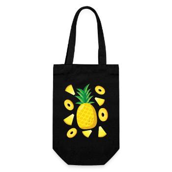 Ananas Outfit Frucht Obst Sommer Ananasmotiv - Geschenkbeutel für Flaschen - Schwarz - Vorne