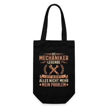 Abschied Mechaniker Legende in Rente - Geschenkbeutel für Flaschen - Schwarz - Vorne