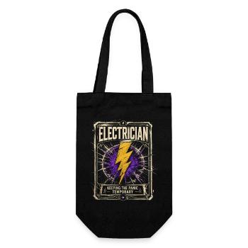 Funny Electrician Quote Retro Workshop Design - Gift Bag for Bottles - black - Front