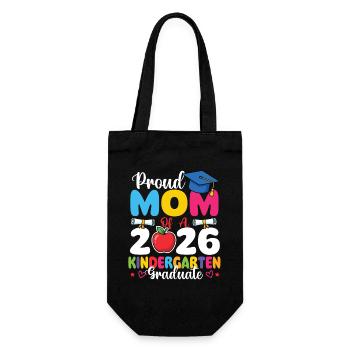 Proud Mom 2026 Kindergarten Graduate - Gift Bag for Bottles - black - Front