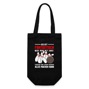 Fantastisch Bowling Finger Daumen - Geschenkbeutel für Flaschen - Schwarz - Vorne