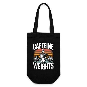 Krafttraining Caffeine & Weights Bodybuilding Gym - Geschenkbeutel für Flaschen - Schwarz - Vorne
