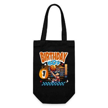 1st Birthday Basketball Gift - Gift Bag for Bottles - black - Front