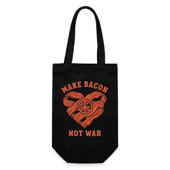 Petit-déjeuner, faire du bacon, pas la guerre, brunch drôle - Sac à bouteille - noir - Devant