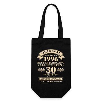 Original 1996 Bester Jahrgang 30. Geburtstag - Geschenkbeutel für Flaschen - Schwarz - Vorne
