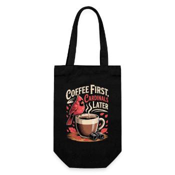 Coffee first, cardinals later - Gift Bag for Bottles - black - Front