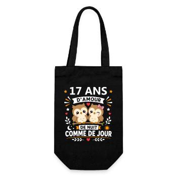Hiboux Amour Nuit Jour 17 ans - Sac à bouteille - noir - Devant