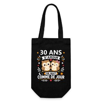 Trio Hiboux: 30 Ans d’Amour - Sac à bouteille - noir - Devant