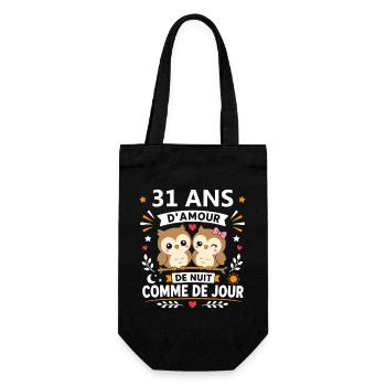 31 Ans Amour Nuit Jour - Sac à bouteille - noir - Devant