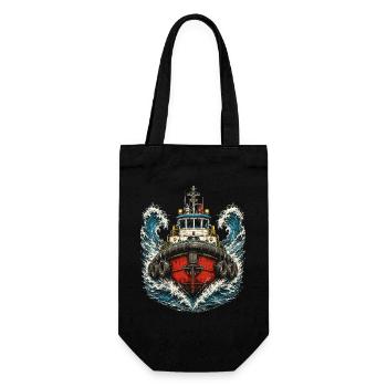 Schleppschiffe Schlepper Artistic Illustration - Geschenkbeutel für Flaschen - Schwarz - Vorne