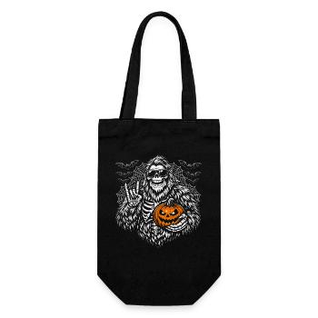 Bigfoot d’Halloween, fête d’Halloween, Citrouille squelette - Sac à bouteille - noir - Devant
