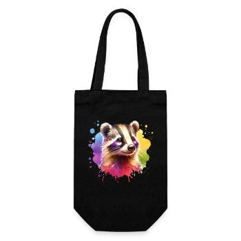 Nasenbär Motiv - Geschenkbeutel für Flaschen - Schwarz - Vorne
